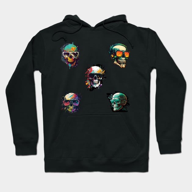 Sunny Skull Sticker Pack 1 Hoodie by Focused Instability